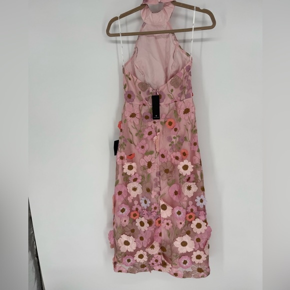 Lulu's Pink Floral Midi Dress - Picture 5 of 6